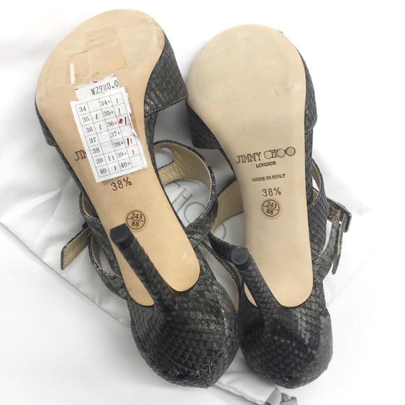 Jimmy Choo Snake Strap Sandals Size 38.5 - Picture 6 of 9